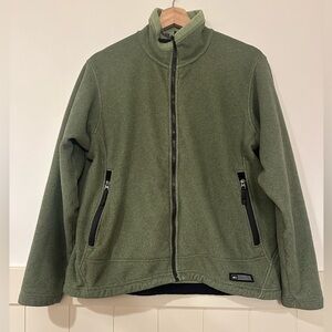 REI‎ Men's Olive Fleece Jacket vintage - elastic waist pockets size L